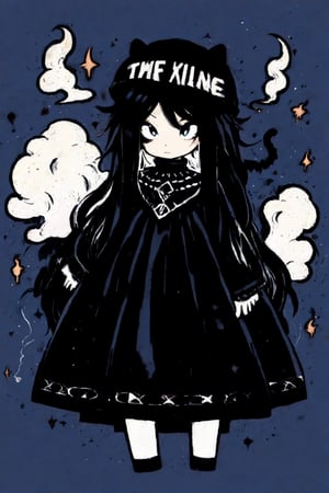 Noghtmare gothic girl with smoke eyes and emo dress,Emo