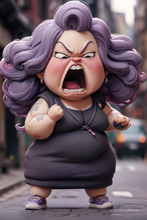 high with
ugly woman
purple hair
obese
shouting at
thin woman
walked

street,chibi,BLACK AND COLOR