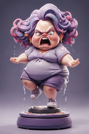 high with
ugly woman
purple hair
obese
crying

running off a scale
