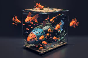 Chill Space-Roving Robo-Goldfish ,davincitech,maya,3d_art