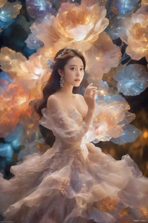 Elegant Korean actress, accurate anatomy, beautiful face, high fashion, background is beautiful butterfly fractal art, close-up, perfect image, voluminous earrings, sensual lips, big breasts, masterpiece of beauty, Impeccable style, gorgeous beautiful curls, professional photos, gorgeous design with romantic style, lots of hair ornaments, big eyes, skin details, uneven skin, best shots, topless, big breasts, shape Beautiful areola and nipples, elegant and bewitching woman, perfect image, voluminous earrings, luxurious mecha dress, sensual lips, exquisite beauty, impeccable style, luxurious curls, professional photos, Romantic style luxury design, suitable neckline, (random pose: 1.4), NYFflowerGirl,