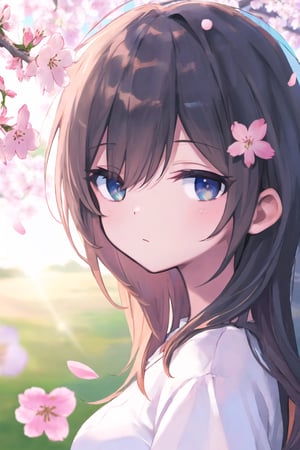 hd, HDR, UHD, 4k, 2k, 6k, 8k, ultra HD, high graphics, best graphics, highest quality, best quality, ultra quality, (((masterpiece))), (((best quality))), ((ultra-detailed)), (illustration), (detailed light), an extremely delicate and beautiful, beautiful detailed eyes, sunlight, cherry blossoms, Ishimi