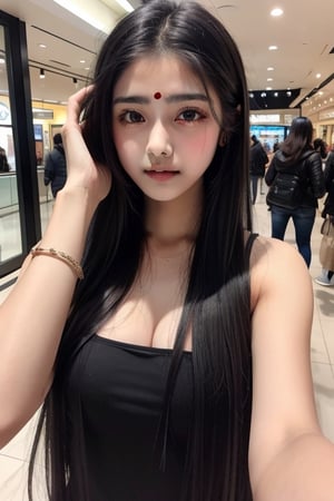 19years old  Indian girl, long hair with black  with white skin  in mall
                      ,HeadpatPOV,Wonder of Beauty,Slender body