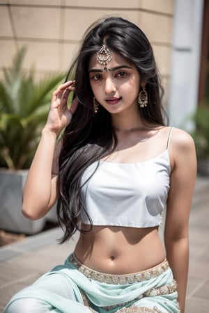 19years old  Indian girl, long hair with black  with white skin  in lehenga
                      ,HeadpatPOV,Wonder of Beauty,Slender body