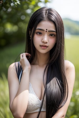 19years old  Indian girl, long hair with black  with white skin  in hill side
                      ,HeadpatPOV,Wonder of Beauty,Slender body