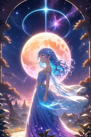 Masterpiece, best quality, extremely detailed, (illustration, official art: 1.1), (((((1 girl))))), ((light blue long hair))), light blue hair, 10 years old, ((blush)), cute face, big eyes, tareme, masterpiece, best quality, ((a very delicate and beautiful girl)))), , girl,amazing, beautiful detailed eyes, blunt bangs (((little delicate girl)))), tareme (true beautiful: 1.2),, (((profile right))),  (((dancing with a skeleton))), colorful fantasy background, watercolor illustration, Disney art style, glowing aura around her, Glowing lights, Beautiful digital illustration, fantasy otherworldly landscape, Beautiful, Masterpiece, Best quality, Disney style anime, eyelashes, side view, Crystal hair, Glowing hair, galaxy, Additional lighting, (Hair surrounded by galaxy splashes), (Her hair turns into galactic clouds,:1.27628), Moon in the night, hyperdetailed illustration, dynamic angle, Smiling dancer, Dance of life, transparent shawl, Delicate hair decorations, Elegant earrings, very detailed face, Bright illustration of a woman with stars and curls, loose hair, anime girl with space hair, Multi-colored vector graphics, colorful illustration, in digital illustration style, colorful illustration, Psychedelic illustration, Psychedelic hair, Bright colorful comic book style, bizarre and psychedelic, lots of purple and orange, complex parts, volumetric lighting BREAK, Rich detail and color (The color of the rainbow: 1.2), (glow, atmospheric lighting), dreamy, magic, (solo: 1.2), Interference world, Psychedelia, Существо излучает bright light, bright light, Black background, Mesmerizing presence, Enchanting radiance, Swirling energy, Mystical symbols, a surrealistic landscape, Majestic trees, Moonlight, seeping through the branches, flickering lights, magical creatures, grim Reaper, Otherworldly whispers, Ethereal haze, Divinely powerful, Aura of darkness, enchanting beauty, Fascinating look, Magic Essence, Intoxicating Charm, femme fatale, Mythical realm, glass hair, Tanza
