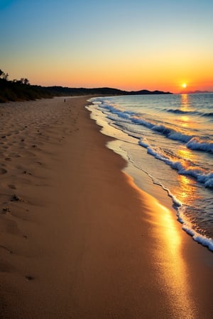 Sundown on beach lanscape