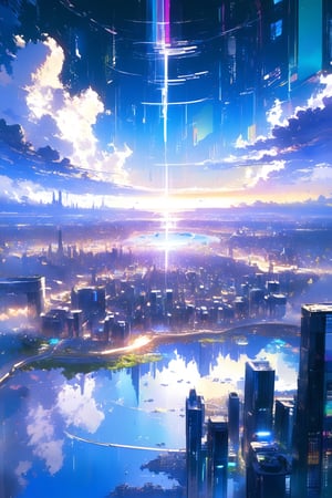 //quality, (masterpiece:1.4), (detailed), ((,best quality,)),//(kaleidoscope:1.4),(floating city,floating cityscape in sky :1.4),reflection of the cityscape in sky,scenery,(horizon:1.3),Surreal Elements,glitch,(data codes:1.3),(glitch effect:1.3),(cyberpunk:1.2)