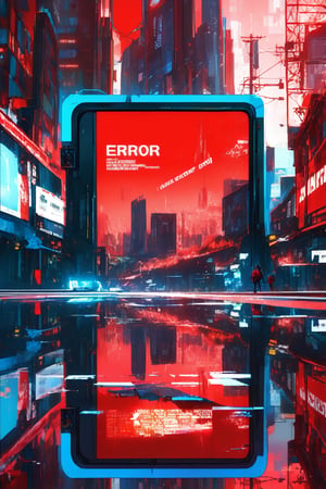 //quality, (masterpiece:1.4), (detailed), ((,best quality,)),//,(red_theme:1.4),(kaleidoscope:1.4),(,!,!!!,screen of exclamation_mark:1.2),(full of warning signal:1.2),city road,(reflection),scenery,Surreal Elements,glitch,error message,(error,error data codes:1.3),(glitch effect:1.3),(cyberpunk:1.2),