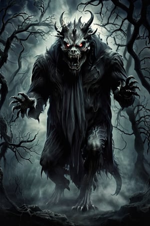 Black monster, evil being, dark ghost
