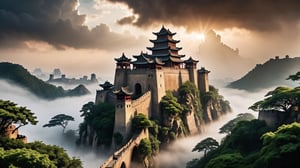 ((Cinematic)), ((Realistic)), ((masterpiece)), ((best quality)), 12K Images, High Details, Dark Mode, gritty and dramatic lighting, sharp focus, ultra-detailed,attention to details,professional photography, An ancient city wall with an unfolding map of China above,crumbling ancient walls,((massive map unfurling)),stone battlements,ivy growth,((dramatic clouds)),rays of light,(imposing towers),tattered banners,(atmospheric fog)
Leonardo Style,treehouse