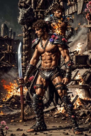 man,male,guy,dude,highly detailed,high quality,full-body_portrait,full-length_portrait,barbarian,barbaric, barbarous,pubis,bushy_pubes,pubic_hair,body hair,warrior,tribal,tribal tattoos,tribal ornaments,tribe,man,glorious,erotic,manful, manly,men,crotch_bulge,bulge,city,city skyline,street,animals,plants,trees,planes,people around,humans,helicopters,cares,trucks,tanks,ships,20 feet height,twenty feet tall human,giant,hairy,chris redfield,piercings,no_clothes,unclothed,naked,almost_naked,scars,battle,fighter,attack,sword,axe,knif,spear,war,explotions,fire,full-body_portrait,cyberpunk,anato,hairy chest,hairy abdomen,hairy armpits,full_body,evil look,evil face,pissed_off,facial hair,pyromancer,heroic,necklace,bracelet,ankle bracelete,dragons, dinosaurs,reptiles,mammals,kaiju,battlefield,thong,jockstrap,science_fiction,sci-fi,scifi,action_pose,dynamic_pose,boots,gloves,sandals,Frazetta,Gen X Club,1990s,tough man,VPL,punk,city,buildings,men,short hair,pixelated,Muscular Bara,ANIME,STYLE,CHARACTER,data stream,shiny latex,strap,bondage outfit,Pixel art,Pixel world,flower4rmor,PixelArt,Flower,photorealistic