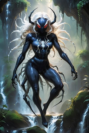 The monster is half human and half spider, but its body is white and even transparent. Its lower body is that of a spider, and its upper body is that of a voluptuous woman. It has a waterfall of hair. It exudes a charming and charming charm, and has a sense of blurred and beautiful dreams.