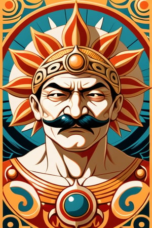 stylised unconquerable sun
ancient 
mustache 
