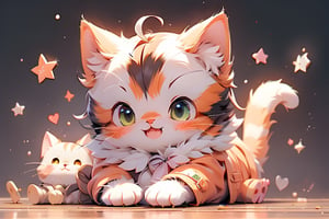 A cat,Orange chubby cute cat