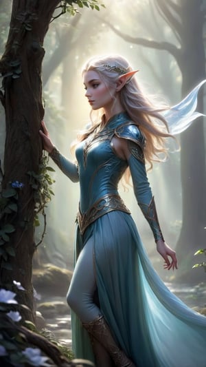 Enraptured by the elven maiden's beauty and grace, the lost wanderer finds himself inexorably drawn to her side, his heart yearning for a connection that transcends boundaries. In her presence, he finds a sense of belonging, a longing fulfilled amidst the grandeur of the elven court. *Tensor Art Prompts:* - Enraptured Heart - Yearning Connection - Sense of Belonging 