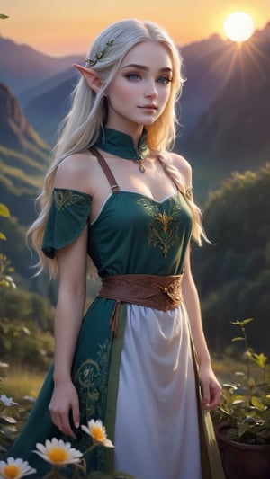 In the heart of the elven kingdom, as the sun peeks over the horizon, the tranquil morning air is filled with the promise of a new day.
- *Tensor Art Prompts:*
     - **Tranquil Morning**
     - **Freshly Brewed Tea**
     - **Intricate Apron**
