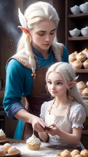 With determination in their hearts and flour dusting their cheeks, the lost wanderer and the elven maiden dive into the art of pastry making. Despite initial mishaps and floury messes, their shared passion for learning and creating brings them closer together, forging bonds stronger than any recipe.
Tensor Art Prompts:

    Determination
    Floury Cheeks
    Shared Passion
