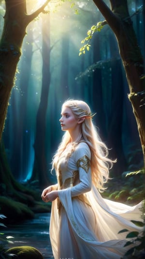 Enthralled by the elven maiden's ethereal beauty, the lost wanderer finds himself drawn into a world of wonder and enchantment, his senses overwhelmed by the sights and sounds of the forest. As he gazes upon her radiant form, bathed in the soft glow of sunlight filtering through the trees, a sense of awe washes over him, filling his heart with a longing he cannot explain. In her presence, he feels a connection that transcends words, a bond forged by fate amidst the ancient trees.

*Tensor Art Prompts:*
- Ethereal Beauty
- Sense of Wonder
- Radiant Form


