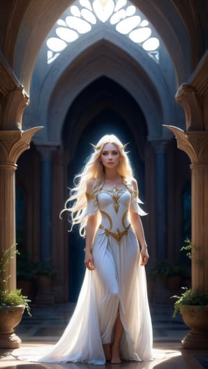 Captivated by the elven maiden's grace, the lost wanderer follows her lead through the grand halls of the elven palace. His gaze never strays far from her radiant form, his emotions mirroring the tumultuous journey within his soul.

*Tensor Art Prompts:*
- Graceful Presence
- Radiant Form
- Tumultuous Journey






