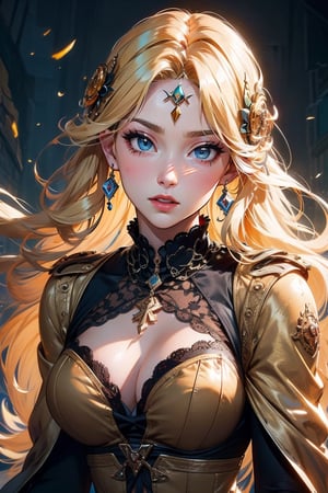 1girl, steampunk style, flowing blonde hair, boots,  detailed steampunk background, (masterpiece, top quality, best quality, official art, beautiful and aesthetic:1.2), extreme detailed, cinematic Lighting, ethereal light, intricate details, extremely detailed, incredible details, full colored, complex details, hyper maximalist, gorgeous light and shadow, detailed decoration, detailed lines. masterpiece, best quality, HDR, UHD, fair skin, beautiful face,