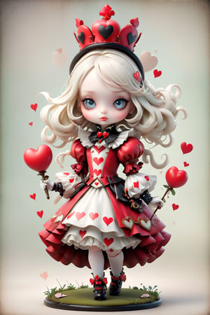 Alice in Wonderland, the Queen of Hearts, royal garden, (Nicoletta Ceccoli and Jean Baptiste Monge style),chibi