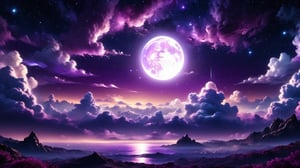 abstract purple night sky with clouds background
