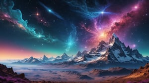 An astral wonderland of cosmic dreams, 
where constellations dance to a symphony of shimmering stars, 
while nebulae unfurl like celestial tapestries, 
and comets leave trails of hope and wonder, 
enchanting with its breathtaking beauty, 
ultra hd, 
realistic, 
vivid colors, 
highly detailed, 
UHD drawing, 
pen and ink, 
perfect composition, 
beautiful detailed intricate insanely detailed octane render trending on artstation, 
8k artistic photography, 
photorealistic concept art, 
soft natural volumetric cinematic perfect light,Sci-fi 
