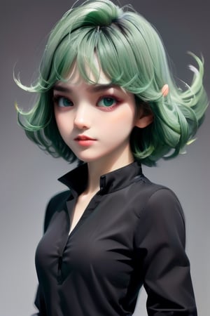 //Character, solo, 1girl, green hair, purple eyes, black clothes, full-body
//Background, simple background, 
//Quality, (masterpiece), best quality, ultra-high resolution, ultra-high definition, highres, intricate, intricate details, absurdres, highly detailed, finely detailed, ultra-detailed, ultra-high texture quality, natural lighting, natural shadow, dramatic shading, dramatic lighting, vivid colour, perfect anatomy, 
//Others, 