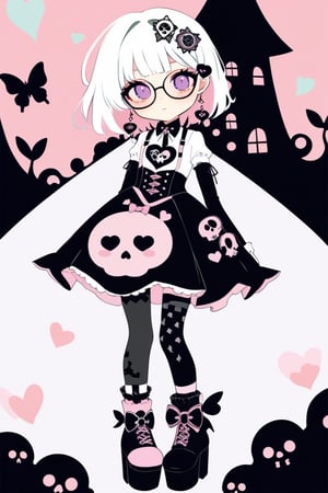 1girl, STICKER ART, pastel goth, Catholicpunk aesthetic art, gloved hands, cute goth girl in a fusion of Japanese-inspired Gothic punk fashion, glasses, skulls, dark, goth. black gloves, tight corset, black tie, incorporating traditional Japanese motifs and punk-inspired details,Emphasize the unique synthesis of styles, (symbol\), pastel goth,dal,colorful,chibi emote style,artint,score_9, score_8_up ,heavy makeup, earrings,candycore outfits,pastel aesthetic,Maximalism Pink Lolita Fashion,
Clothes with kawaii prints inspired by Decora, cute pastel colors, heart ,emo, kawaiitech, dollskill,chibi,huge cock