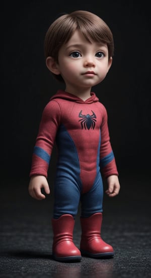 A full body robotic with realistic style portrays a toddler, 4-7 year old, spiderman,
 (((playing))), (((DC Comics))), perfect face in ultra-realistic detail. The composition imitates a cinematic movie, The intricate details, sharp focus, realistic,SDXL,ModelBase,Style,MelissaB,photo r3al, 16k,Enhanced All,wetshirt,photo_b00ster,LinkGirl,DonMSn0wM4g1cXL, light,GARTERBELT,secret,lotus tattoo,3d toon style,real_booster,APEX colourful 