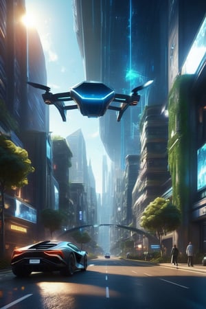 8K, UHD, cinematic, hyper-realistic (1st-person view:1.1) from inside flying car, world where technology and nature intertwine, unsymmetrical messy buildings, city upon city (flying vehicles:1.1) futuristic metropolis, skyscrapers adorned with verdant greenery, people walking in street, holographic billboards floating in the air, neon and bioluminescence, dark night environment, black skies