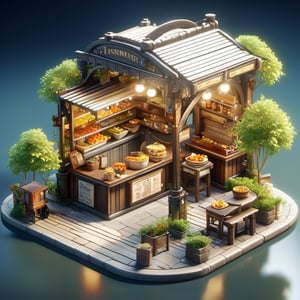 8k, RAW photos, top quality, masterpiece: 1.3),
Street food stall under the bridge
, miniature, landscape, depth of field, ladder,  from above, English text,architecture, tree, potted plants, isometric style, simple background, white background,3d isometric,steampunk style,ff14bg,DonMSt33lM4g1cXL