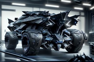 8k, RAW photos, top quality, masterpiece: 1.3),Transforming,
batmobile,
High-powered vehicle,
Black,
Grey,
Dark colors,Armored Vehicle,Four-wheeled, stealth, concept vehicle, Bat elements, counter-tracking