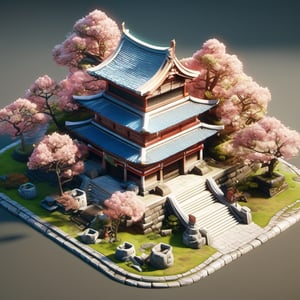 8k, RAW photos, top quality, masterpiece: 1.3),
Japan, Shiratori Castle, cherry blossom trees, art museum, shrine,Japanese garden
, miniature, landscape, depth of field, ladder,  from above, English text,architecture, tree, potted plants, isometric style, simple background, white background,3d isometric,steampunk style,ff14bg,DonMSt33lM4g1cXL