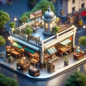 8k, RAW photos, top quality, masterpiece: 1.3),
Night market
, miniature, landscape, depth of field, ladder,  from above, English text,architecture, tree, potted plants, isometric style, simple background, white background,3d isometric,steampunk style,ff14bg,DonMSt33lM4g1cXL,DonMD0n7P4n1cXL