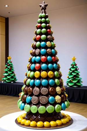 World Pastry Cup,
Beautiful christmas tree sculpture made of candy and chocolate, creative decoration