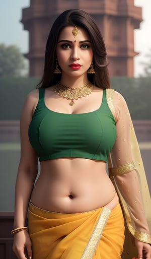 1 indian women 40years age look like chubby aunty [Mandy takhar,Nicoletta Kudryasheva : 0.5],[don't change face]portrait, high quality, highly detailed, detailed face, detailed,A sublime Indian maharani,curvy pose,Nakagusuku Castle, adorned in breathtaking gemstone jewelry,photorealistic:1.3, best quality, masterpiece(( Navel visible under transparent saree)),photorealistic,realistic,Masterpiece