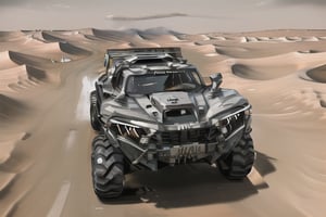 future looking racing vehicle, driving in desert, with bracket instead of handlebar, the vehicle has no cockpit, blessedtech,pdrally,CURIOSITY,mxsuv, Armored vehicle off-road Dakar