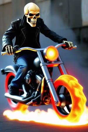 ghost rider skull head on fire 
full metal jacket Fire motor bike.
johny dept 