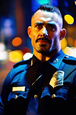 (((1Man))), 35-year-old muscular, stunningly handsome man in police officer lycra police uniform. (((police officer latex uniform))), large, defined, solid, muscular, bulbous buttocks. (((massive bulge))), (((gigantic testicles))), body standing to the side, hands relaxed. the large bulge in his groin, concealing his huge, thick, erect penis and large testicles. mouth open slightly, a look of strong confidence on his face. professional, glistening in thick oil. outdoor on crowded city street, photography, posing with style, ,bulge,Stylish,huge cock,Man,Portrait,anime,hugest man ever,Police,Movie Still,wetclothes,erection,bulgeJ8,flaccid,wetshirt, albron,oil painting