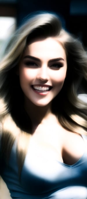 Generate hyper realistic image of a radiant woman with long, flowing blonde hair beams with infectious joy, her white teeth gleaming in an open smile. Dressed in a stylish crop top with long sleeves, she accentuates her curvy figure, drawing attention to her navel. As she looks directly at the viewer, her grin lights up the room, exuding warmth and happiness.,vomiting cum,(PnMakeEnh)