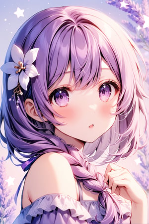 1girl, lilac eyes, lavender color, light outline, 