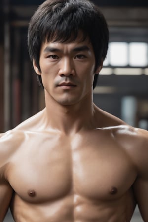 hyper-realistic, raw, photo-realism, 16K definition, if Bruce Lee  is a comic book or cartoon superhero, 