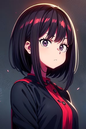 megumi_fushiguro, black hair,muscular_body, dark clothes, defiant look, sitting on a dark stone, dark chromatic_background ,looking straight, dark anime, anime style draw,more detail XL,SelectiveColorStyle, black eyes,anime,Beautiful Eyes, spiked hair,portrait