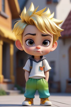 4d photographic image of full body image of a cute little chibi boy, surreal, gold hair, vivid colours octane render trending on artstation, artistic photography, photorealistic concept art, soft natural volumetric cinematic perfect light, UHD white background, Dream House, Disney style, Disney Pixar style,score_9, modern Disney, SDXL,Cartoon,photo r3al,better photography,Beauty,1girl,real_booster