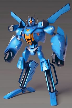 masterpiece, highest quality, cinematic lighting, ROBOT, ((whole body, blue body,)), ((one eye)), ((clamp by hand)),