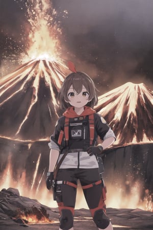(masterpiece), best quality, HDR, 16k, Ultra realistic, highres, highly detailed, ultra_hd, high resolution, ultra_detailed, hyper realistic, extemely detailed background, detailed_background, complex_background, depth_of_field, extremely detailed and complex, volcanologist full body view of (lora:amberr1-000008:1) on volcano,