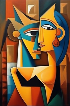 oil painting, ancient art movement, egyptian ceremony,  in cubist style, pablo picasso
