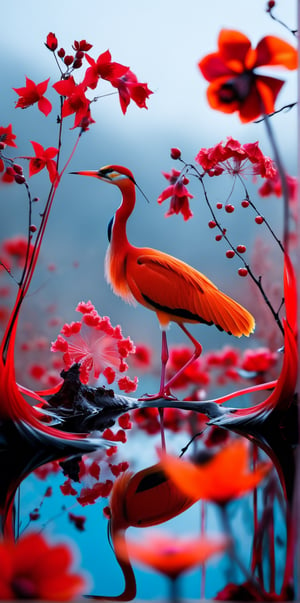 (Wildlife Photography by Alaa Al-Marjani and Luigi Veronesi:1.2), award winning,
environment occlusion,
(aesthetic of surrealism with translucent atmosphere:0.5),
distinctive pinnacle of creativity with precise details,
(poppyred and ruby colors:0.1),